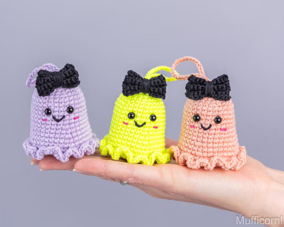 Ghost keychains with a bow