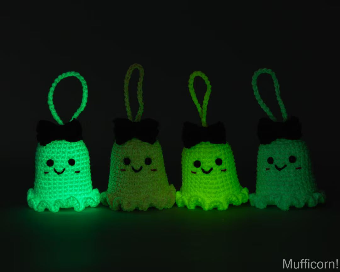 Ghost keychains with a bow