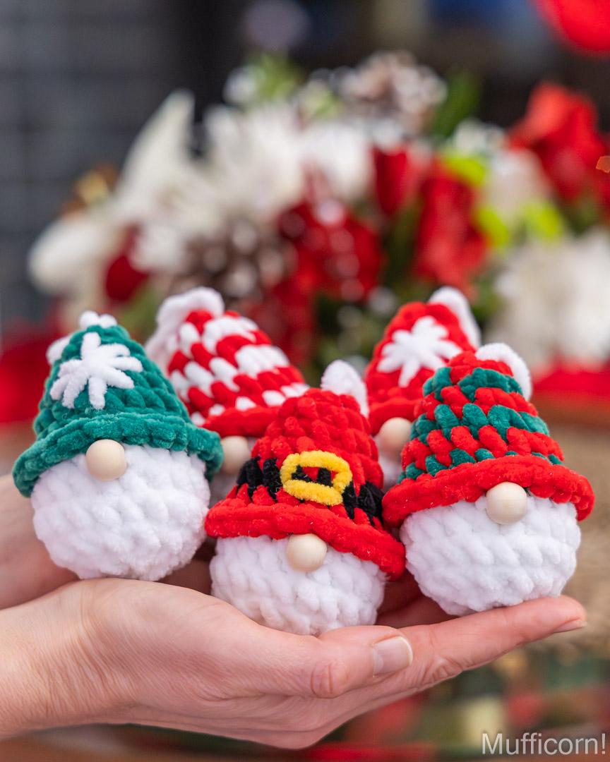 Plush Christmas gnome ornaments