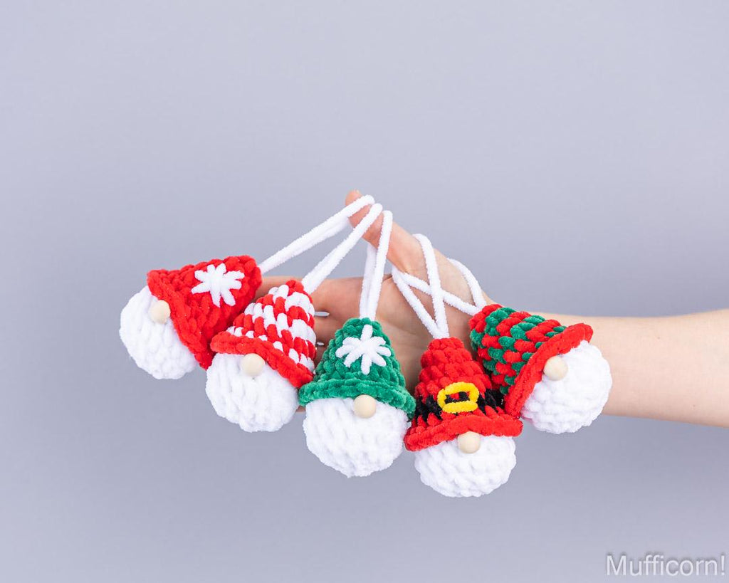 Plush Christmas gnome ornaments