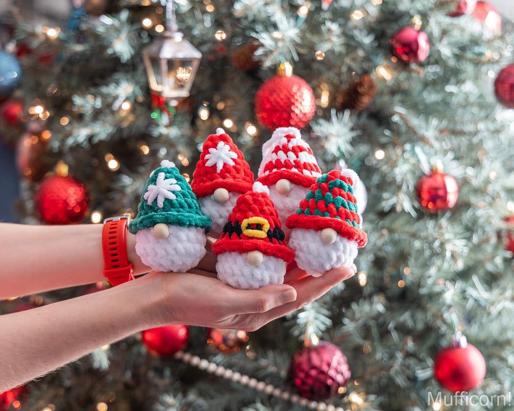 Plush Christmas gnome ornaments