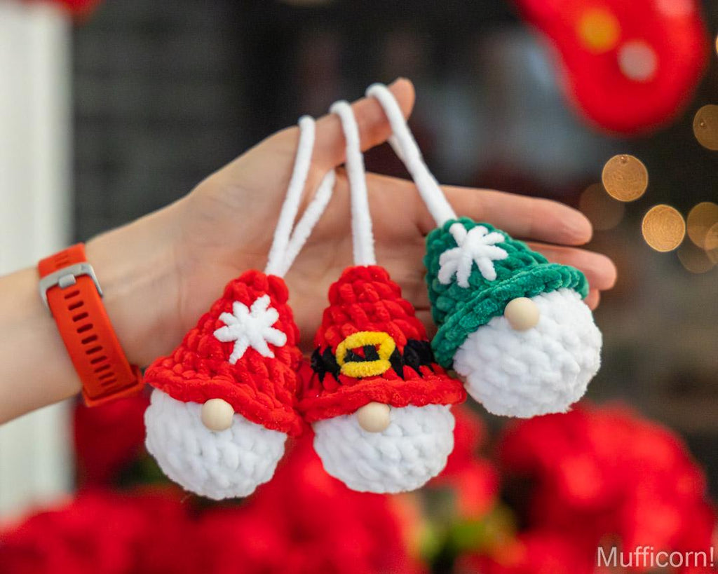 Plush Christmas gnome ornaments