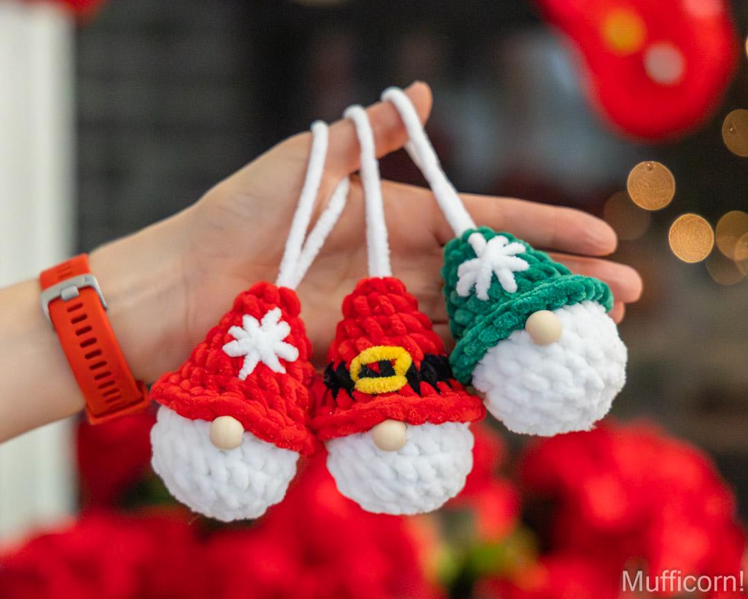 Plush Christmas gnome ornaments