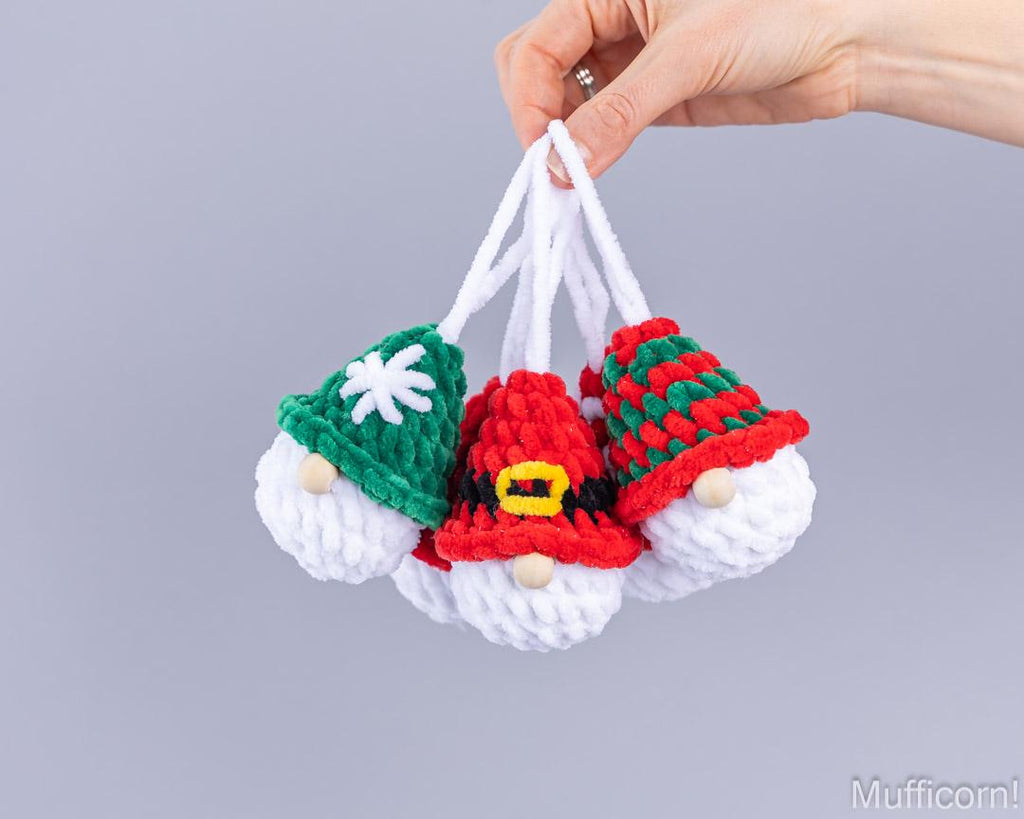 Plush Christmas gnome ornaments