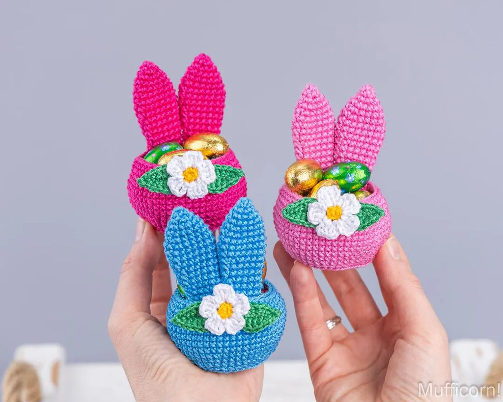 Easter Basket with Bunny Ears & Flower