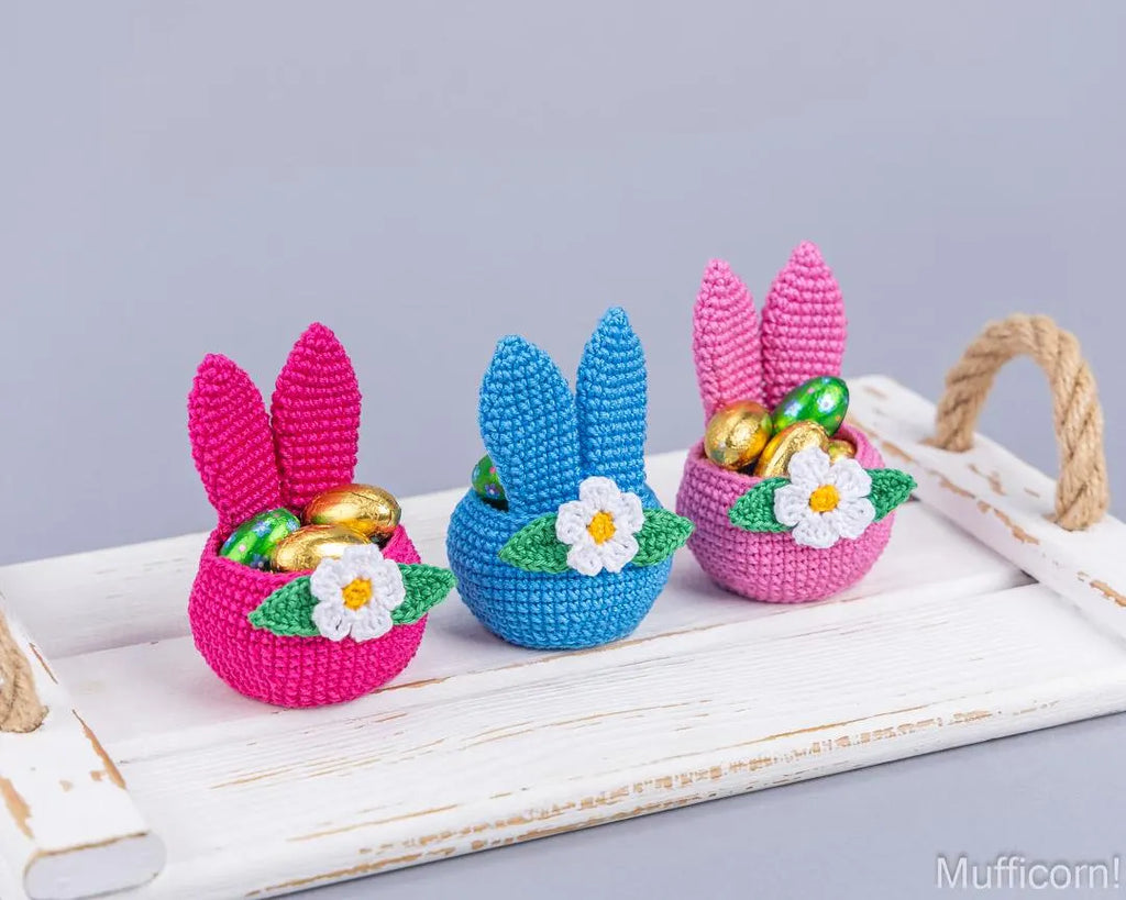 Easter Basket with Bunny Ears & Flower