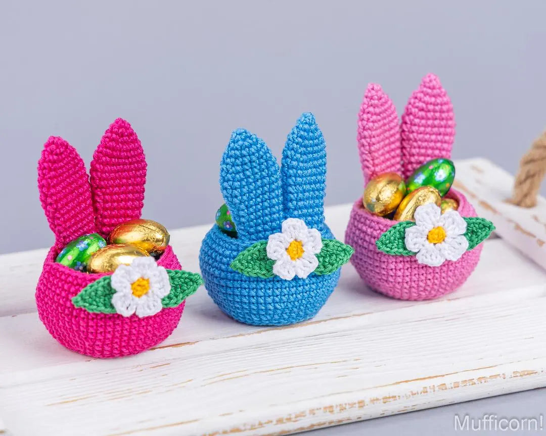 Easter Basket with Bunny Ears & Flower