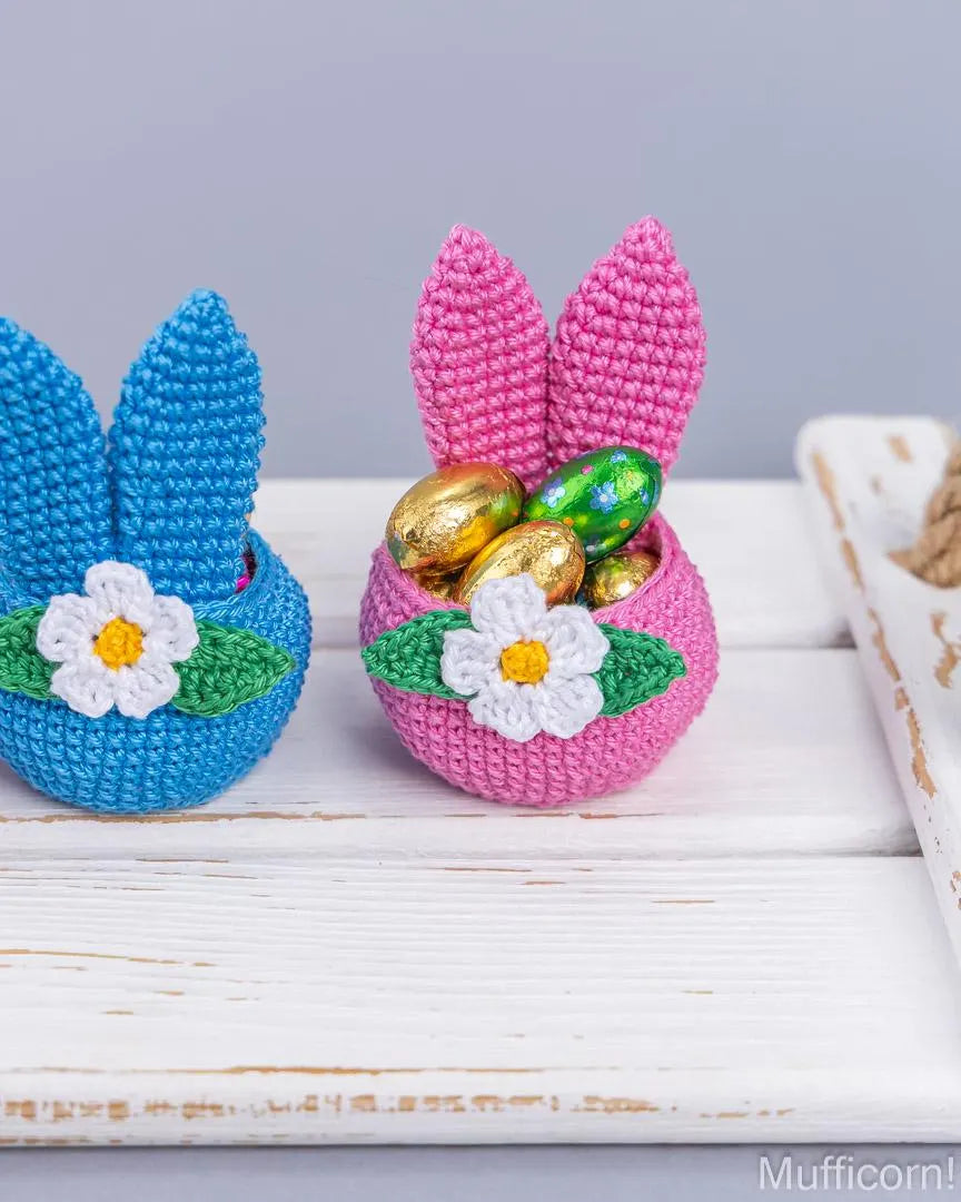 Easter Basket with Bunny Ears & Flower