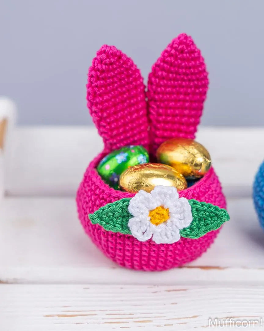 Easter Basket with Bunny Ears & Flower
