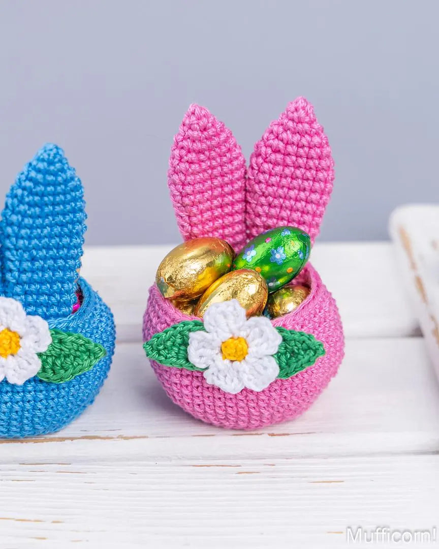 Easter Basket with Bunny Ears & Flower