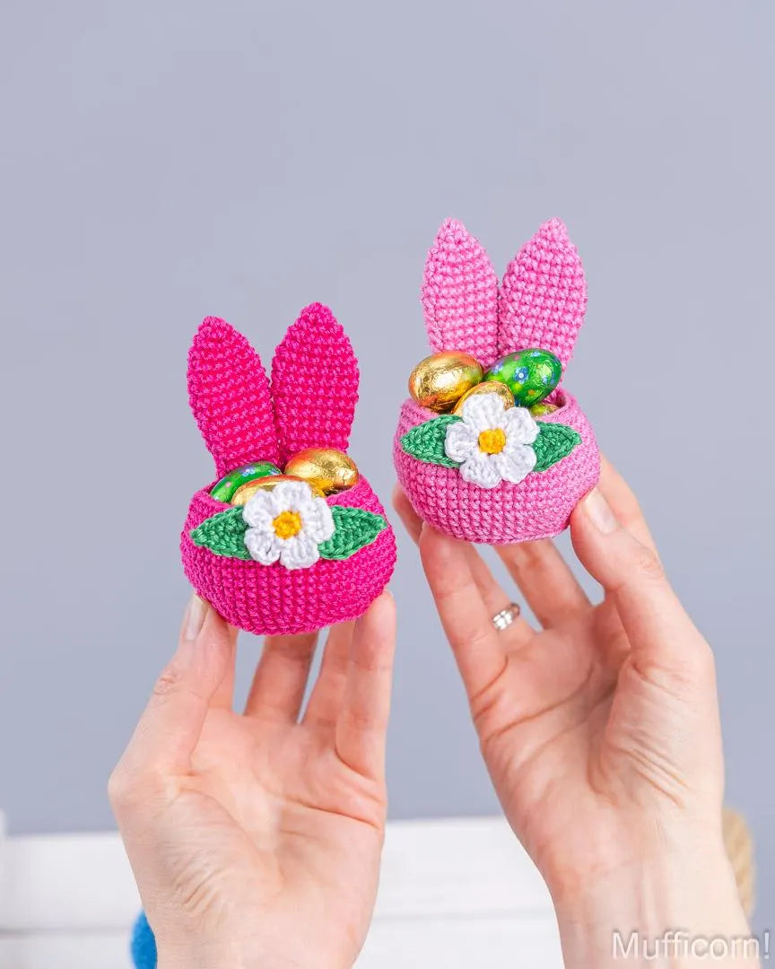 Easter Basket with Bunny Ears & Flower