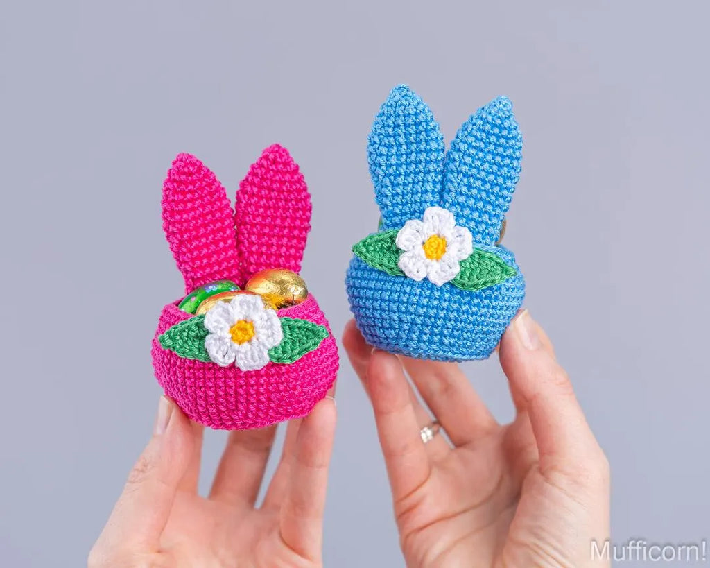 Easter Basket with Bunny Ears & Flower