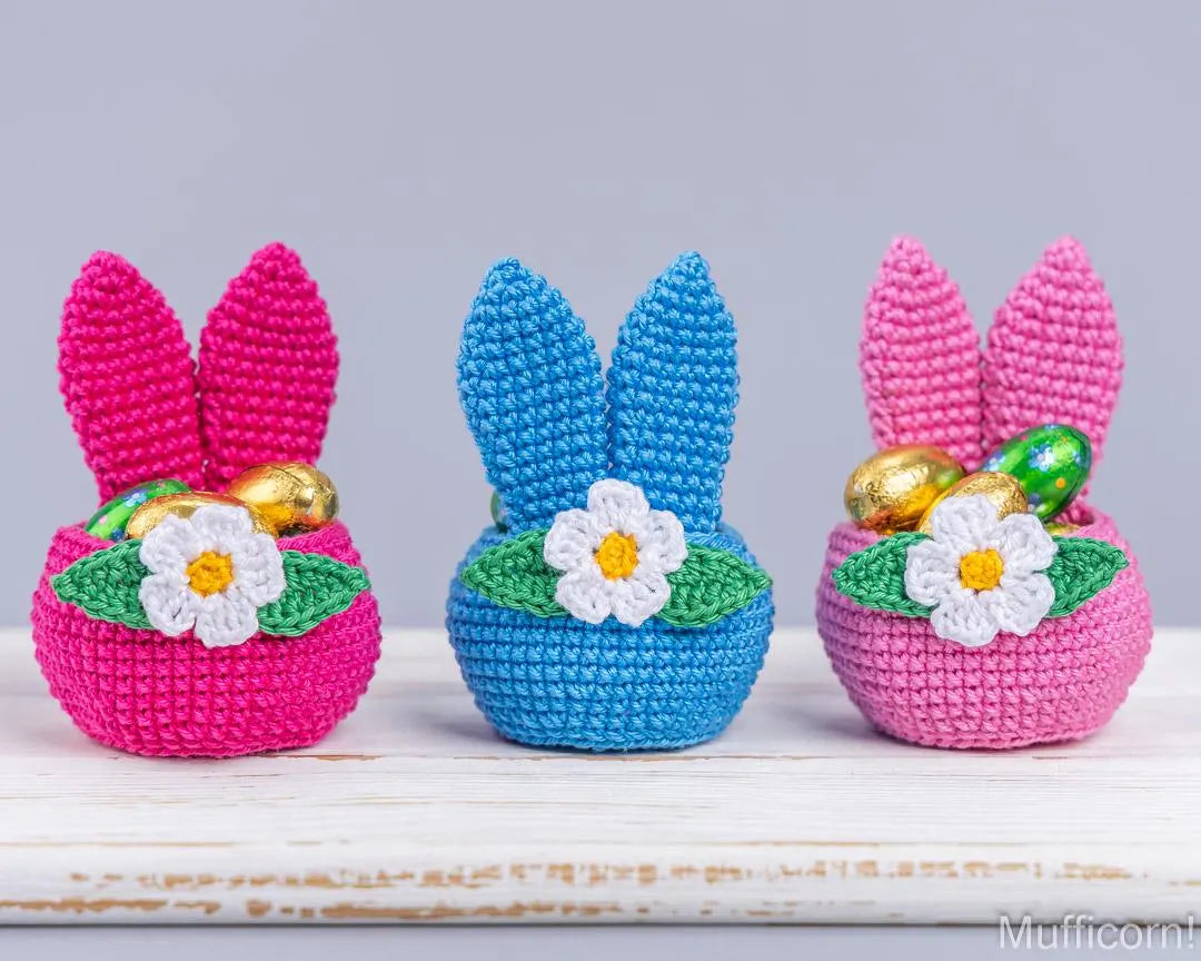Easter Basket with Bunny Ears & Flower