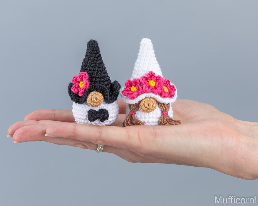 Crochet patterns bundle: Wedding Gnomes keychains