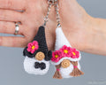 Bride & Groom Small Keychains
