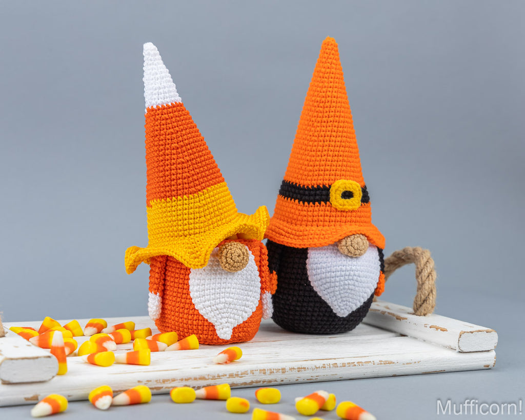 Crochet patterns bundle: Halloween Gnomes Candy Keepers and Bat Gnome