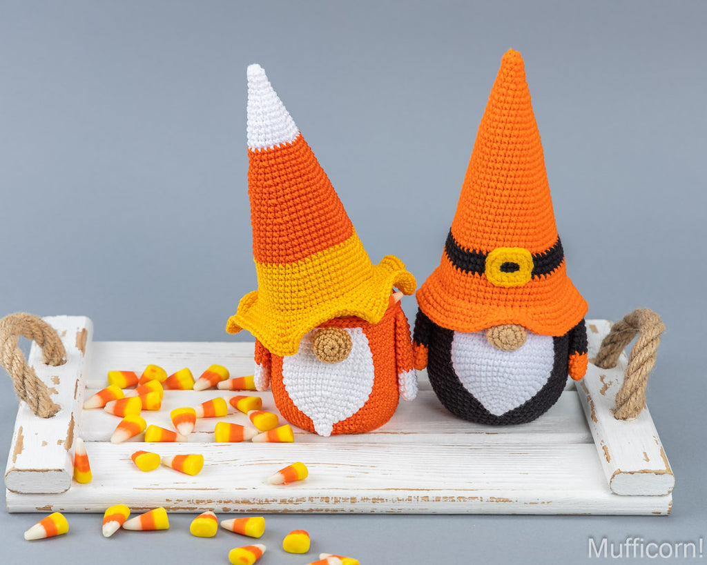 Crochet patterns bundle: Halloween Gnomes Candy Keepers and Bat Gnome