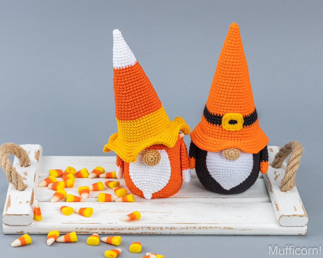 Crochet patterns bundle: Halloween Gnomes Candy Keepers and Bat Gnome