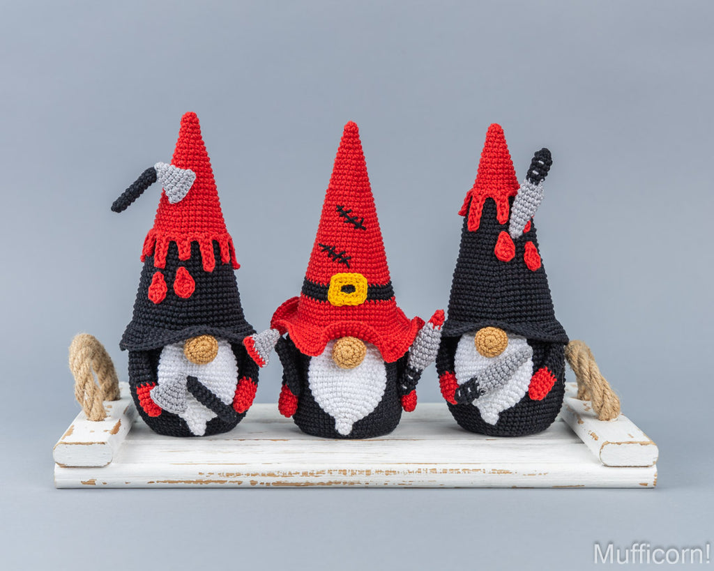 Halloween Crochet Patterns Bundle: Gnome Candy Keeper and Happoween gnomes