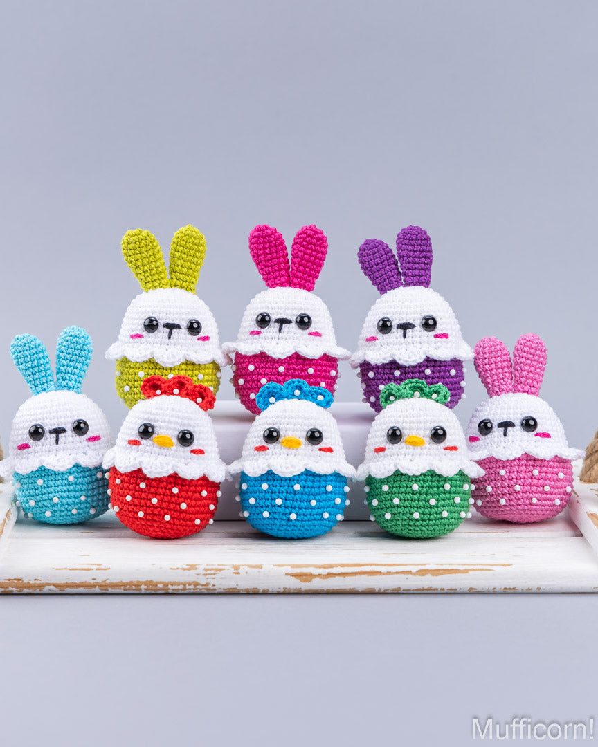 Crochet patterns bundle: Easter Bunny & Chicken