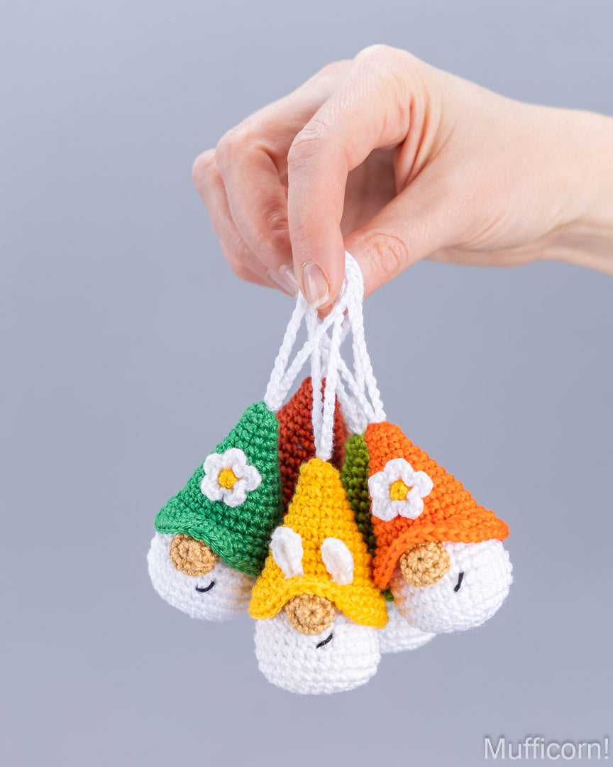 Small Bunny Gnome Keychain with Flower