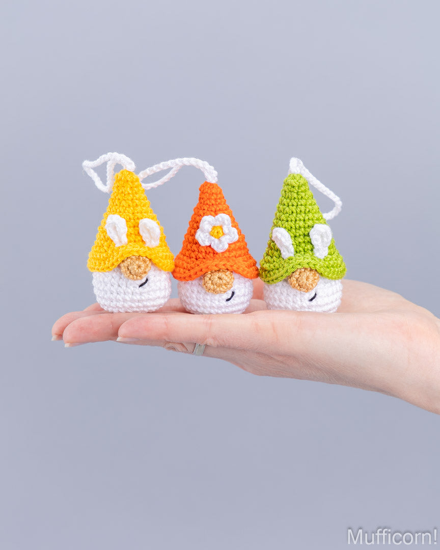 Small Bunny Gnome Keychain with Flower