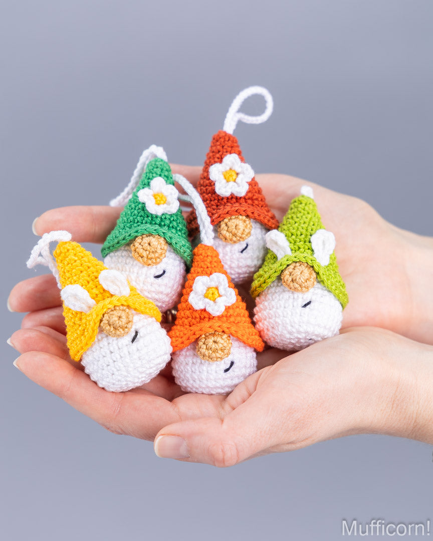 Small Bunny Gnome Keychain with Flower