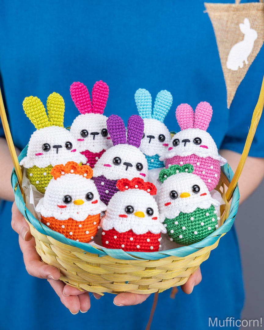 Crochet patterns bundle: Easter Bunny & Chicken