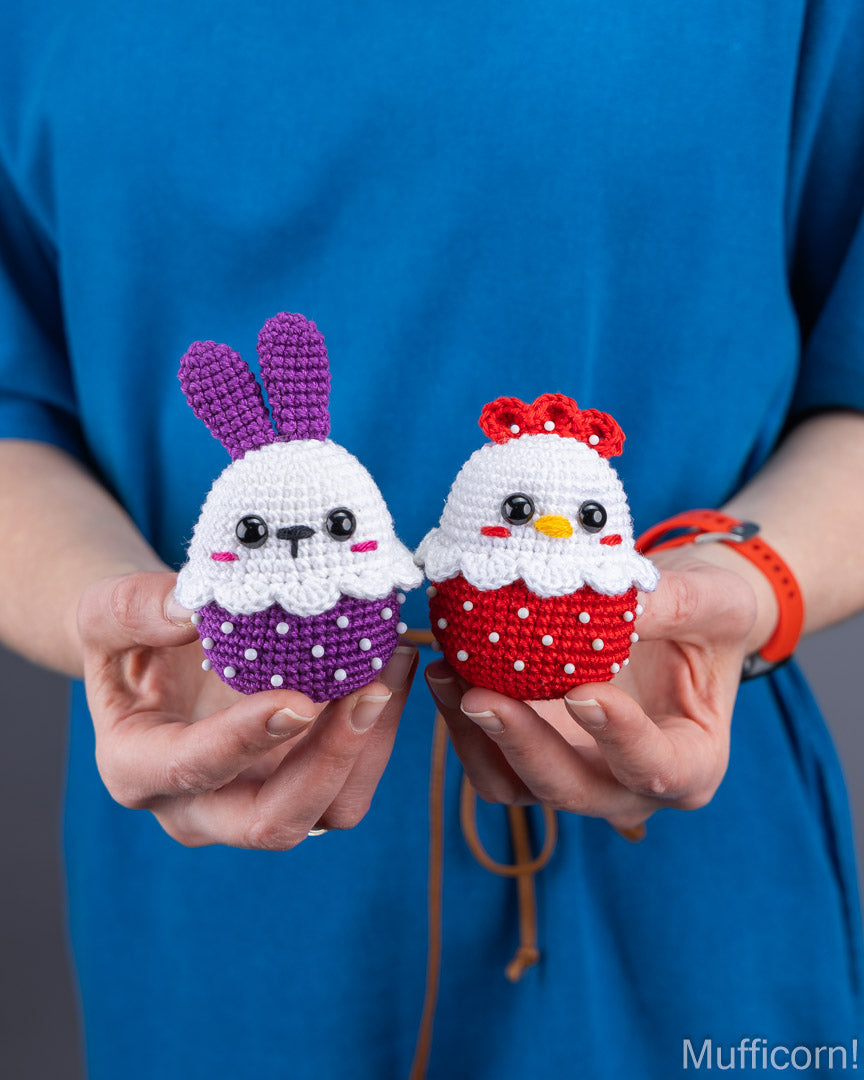 Crochet patterns bundle: Easter Bunny & Chicken