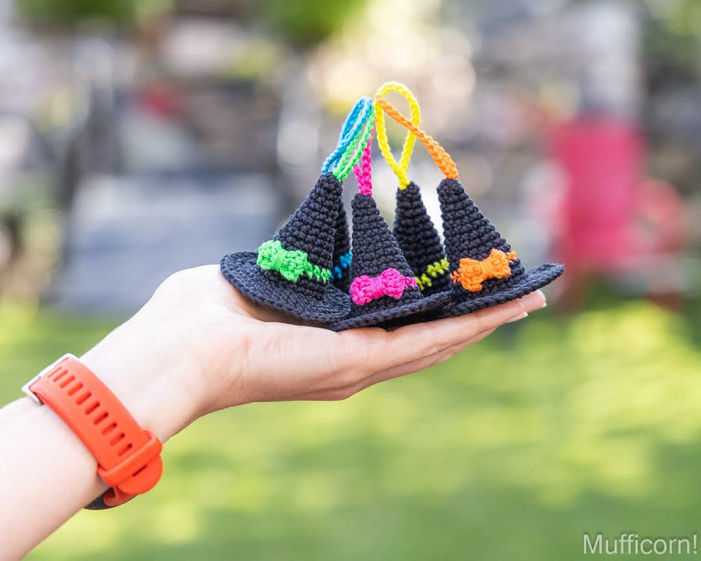 Witch Hat Keychains with a Bow