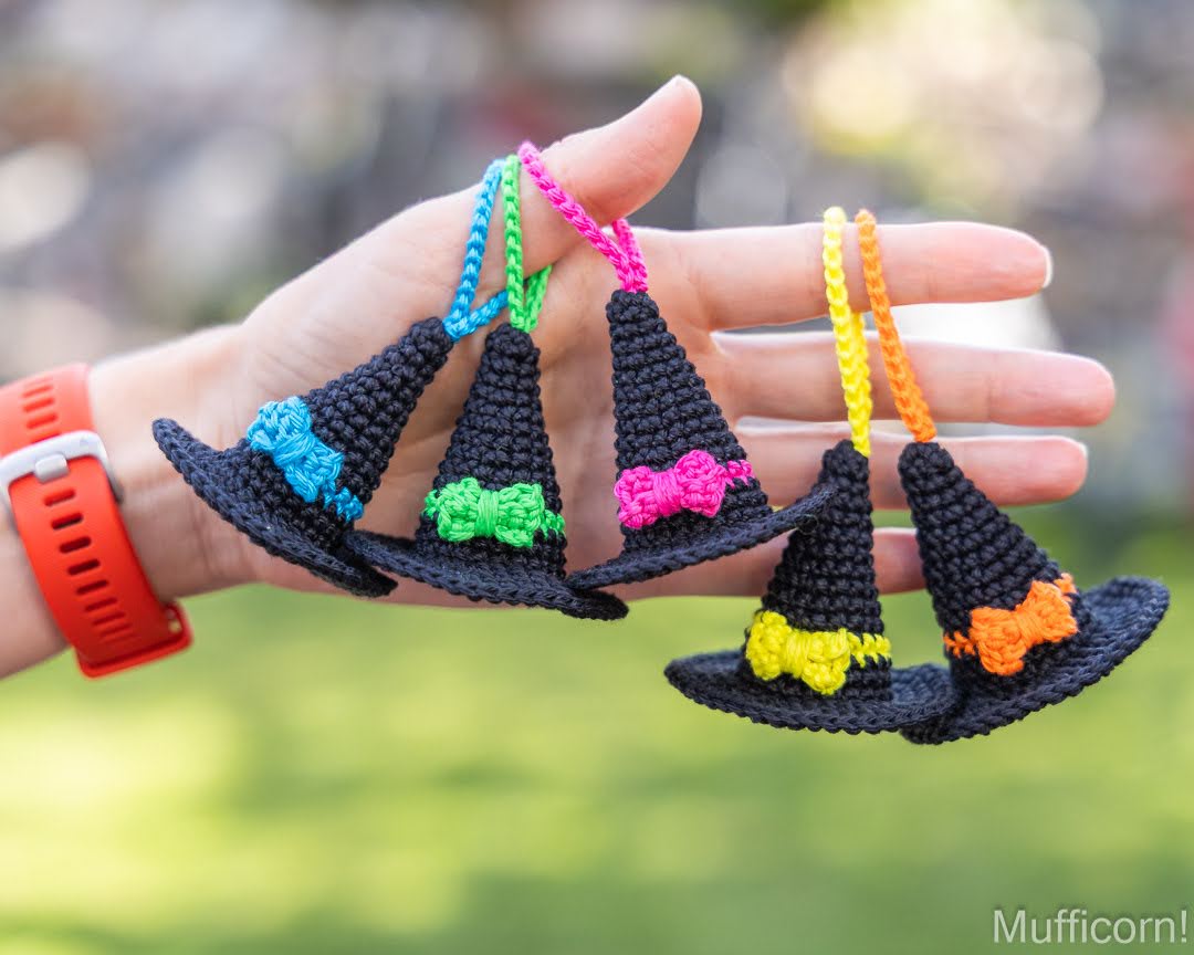 Witch Hat Keychains with a Bow