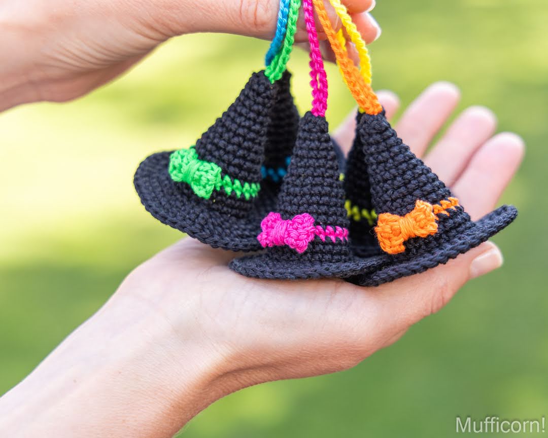 Witch Hat Keychains with a Bow