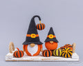 Halloween Gnomes Big and Small with Stripy Pumpkins