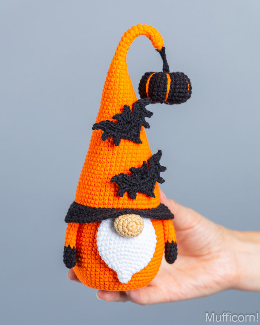 Gnome with Bat and Pumpkin
