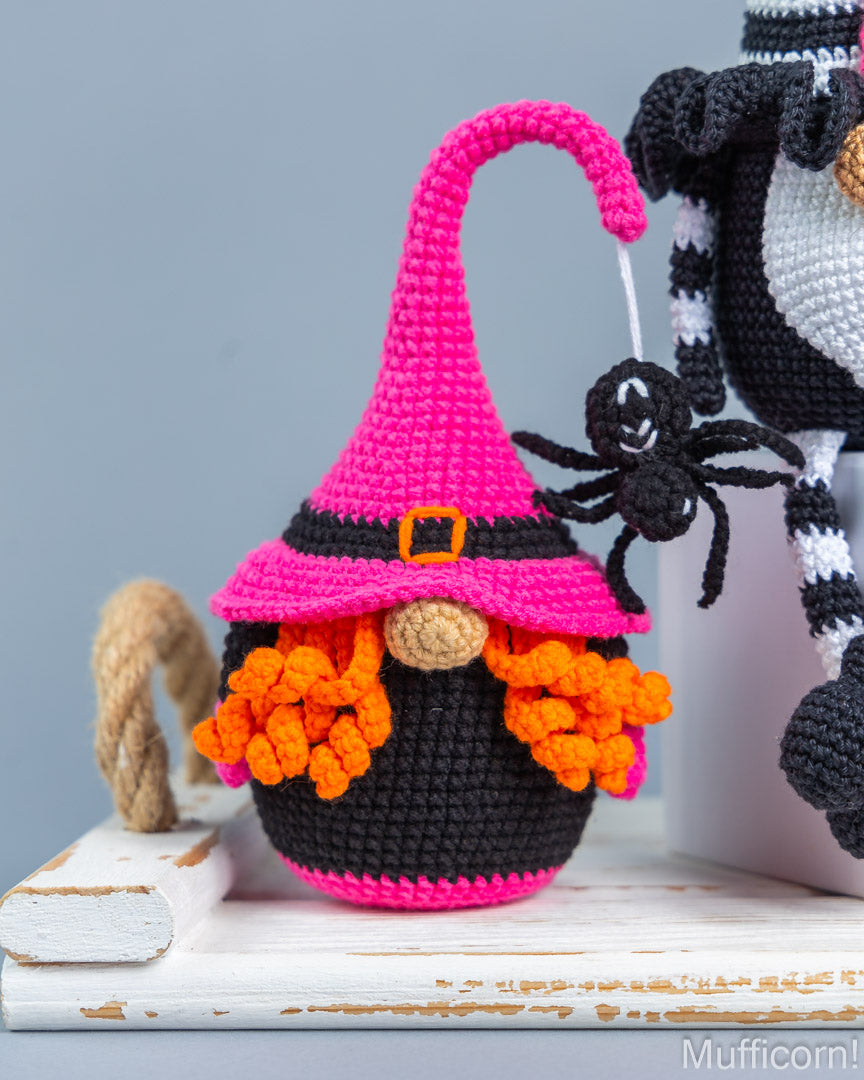 Crochet witch gnome amigurumi Halloween pattern