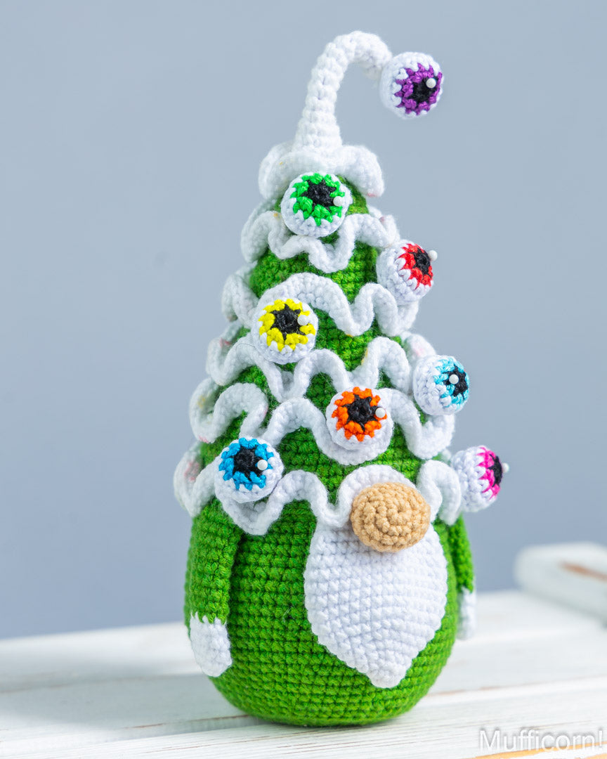Spooky Christmas Tree Gnome with Eyeball Ornaments