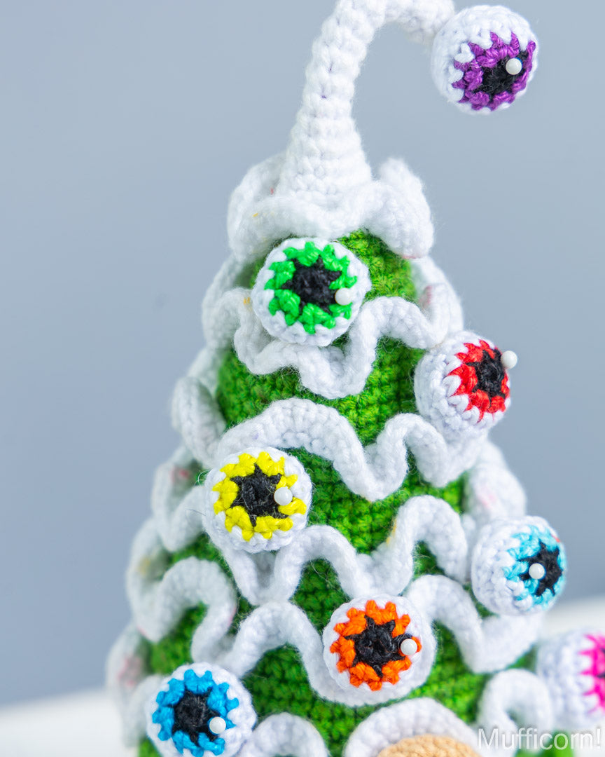 Spooky Christmas Tree Gnome with Eyeball Ornaments