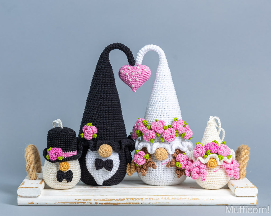 Crochet patterns bundle: Wedding Gnomes