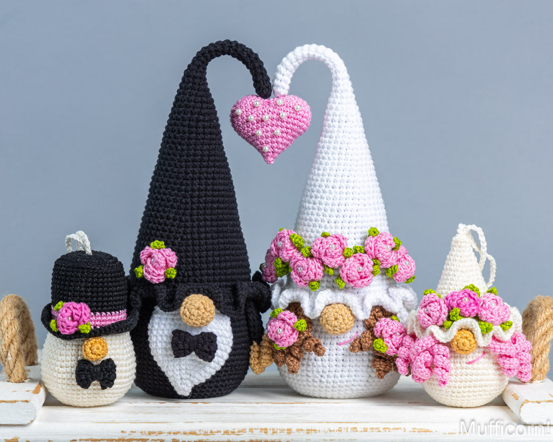Crochet patterns bundle: Wedding Gnomes