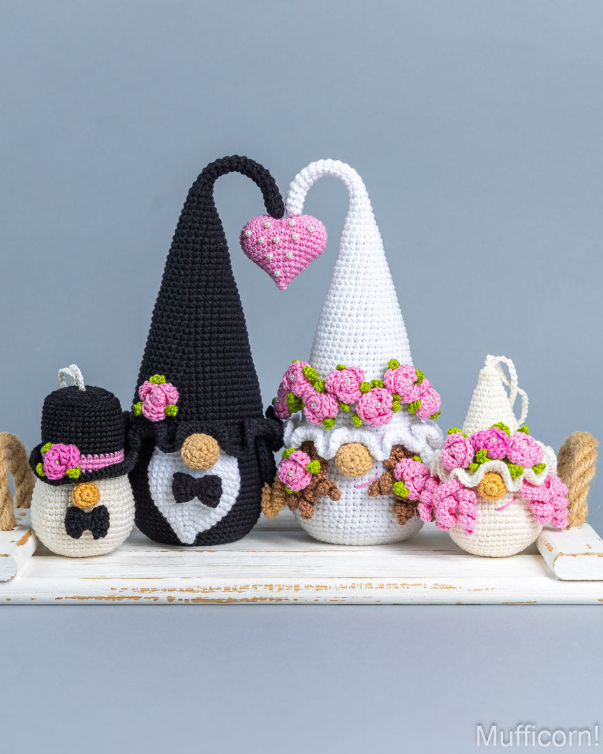 Crochet patterns bundle: Wedding Gnomes