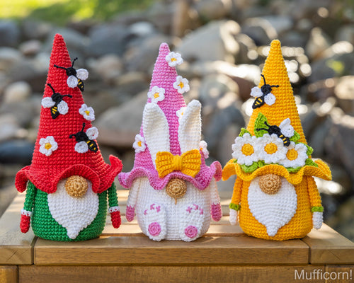 Candy Keeper Crochet Patterns Bundle - Bunny, Bee, & Daisy Gnomes
